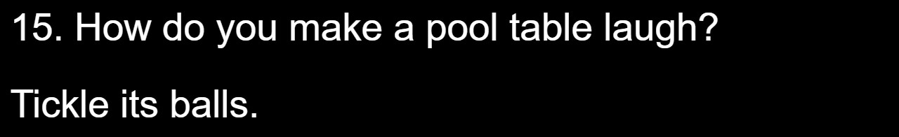 35 Dirty Jokes For The Naughty Souls 15 15 - Pool table - dirty jokes