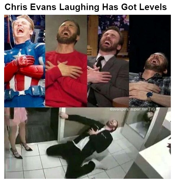 Chris Evans Laughing Has Got Levels 1 chris evans laughing memes