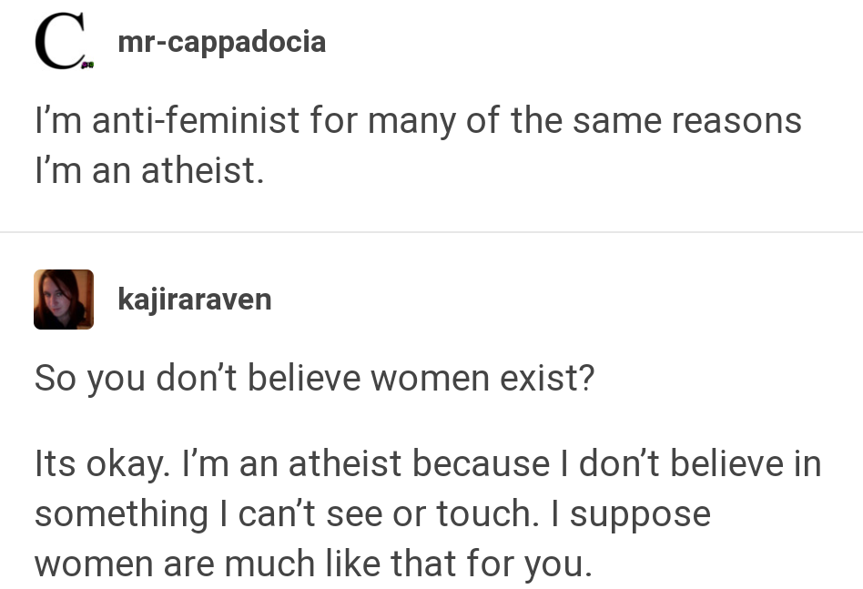 24 Times Sexist Trolls Were Destroyed In Just A Few Words 9 Im anti feminist for many reasons