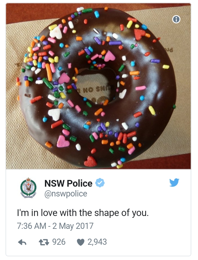 20 Hilarious NSW Police Posts: When Law Enforcement Meets Stand-Up Comedy 7 Im in love with the shap of you - NSW Police