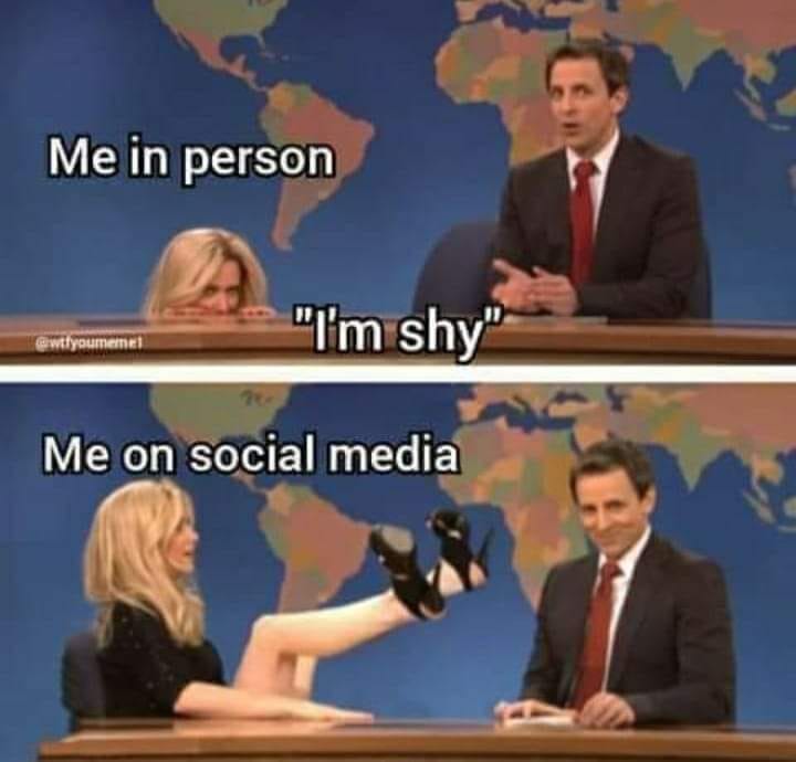 35 Nasty Memes That Cross The Line 14 Me in person vs me on social media - nasty memes