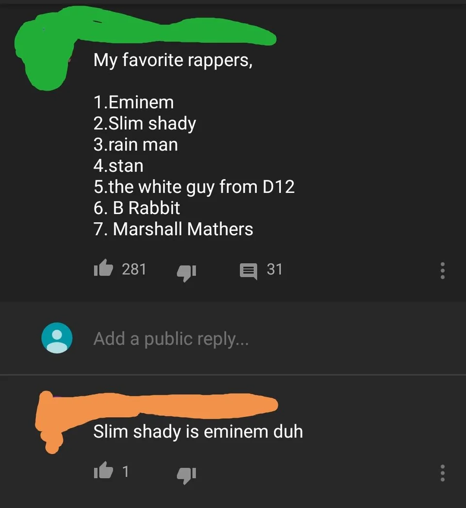 50 People Who Completely Missed The Joke 31 My favorite rappers