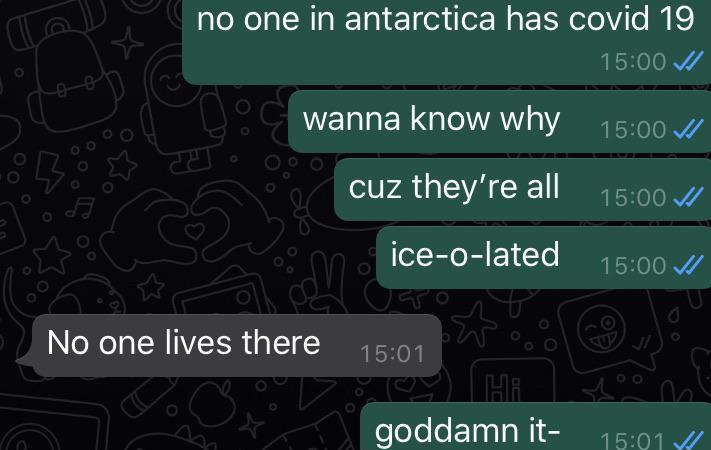 50 People Who Completely Missed The Joke 32 No one in antartica has covid