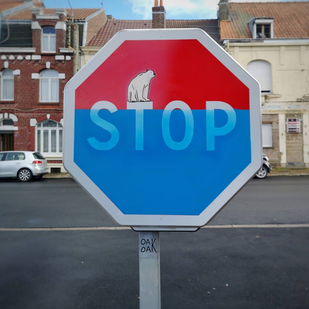 25 Ordinary Streets Turned Into Hilarious Street Art Canvases By Oakoak 16 Polar Bear
