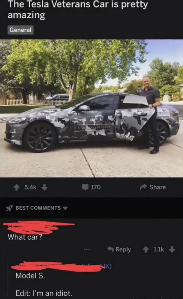 50 People Who Completely Missed The Joke 39 Tesla vetrans car