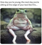 sitting at the edge of bed meme