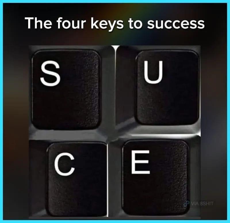 Gut Busting Memes: 28 Hilarious Internet Gems You Can't Miss 20 The four keys to success - Internet Gems