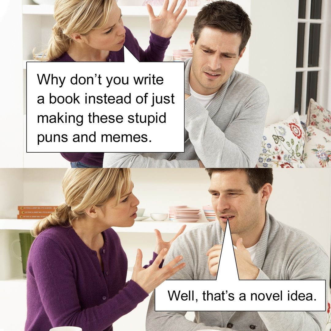 45 Knee-Slapping Puns From Punhub That Are Funny & Silly 37 Why dont you write a book - puns