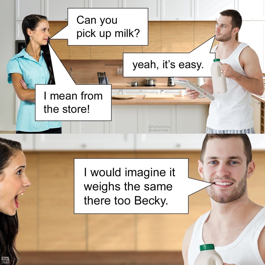 45 Knee-Slapping Puns From Punhub That Are Funny & Silly 7 can you pick up milk - puns