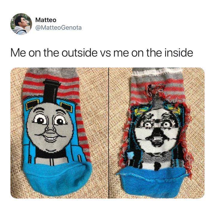 25 Mental Health Memes That Nail The Struggles We All Face 11 me on the inside vs me on the outside