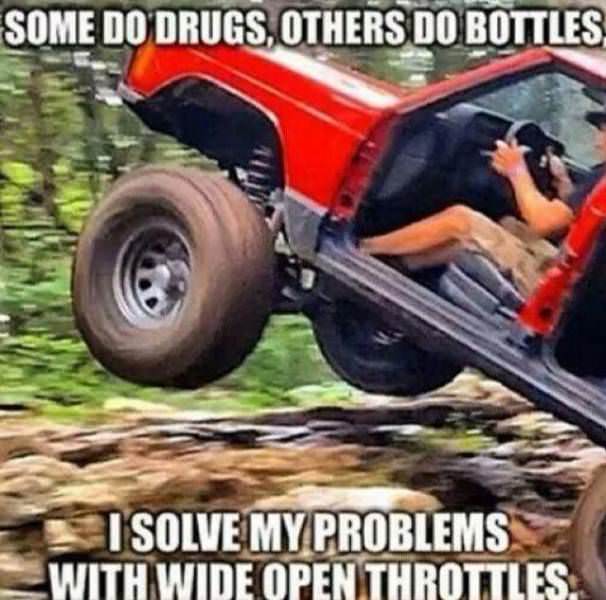 Off-Road Humor: 30 Jeep Memes That Will Have You Tumbling with Laughter 9 I solve my problems - Jeep Memes