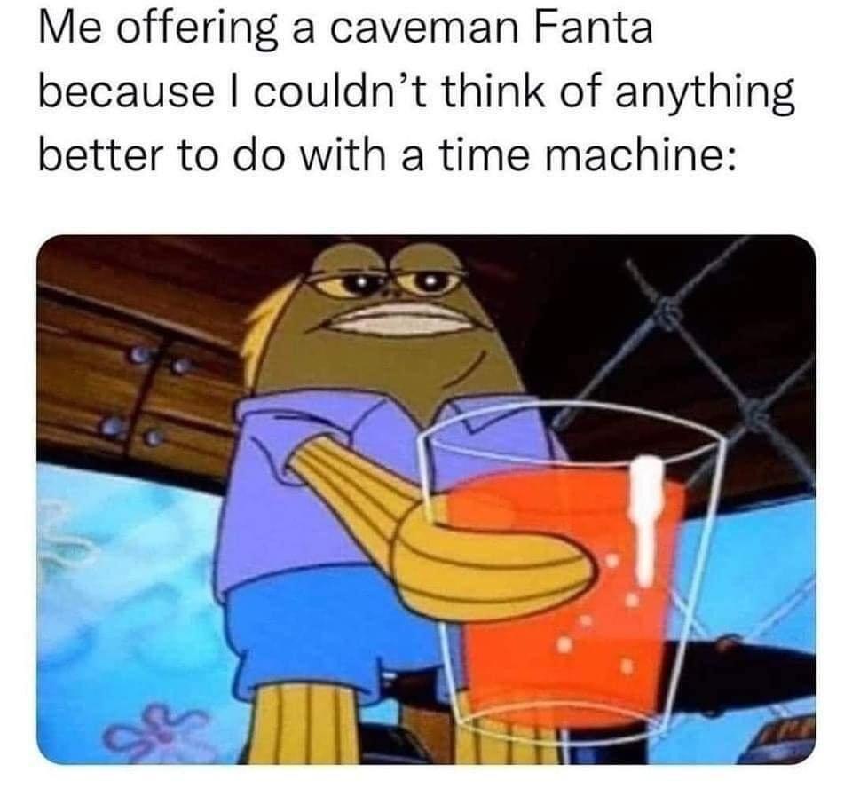 24 Random Laughs for the Good, the Bad, and the Quirky 9 Offering a caveman fanta