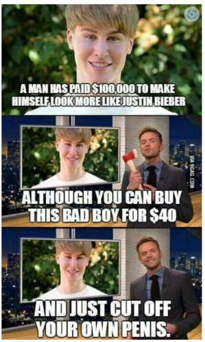 Belieb It or Not: 15 Hilarious Justin Bieber Memes 8 A Man has Paid Justin Bieber Memes