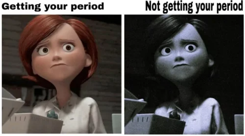 Getting your period vs not getting your period Funny Car Memes