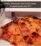 Holes in pizza boxes meme