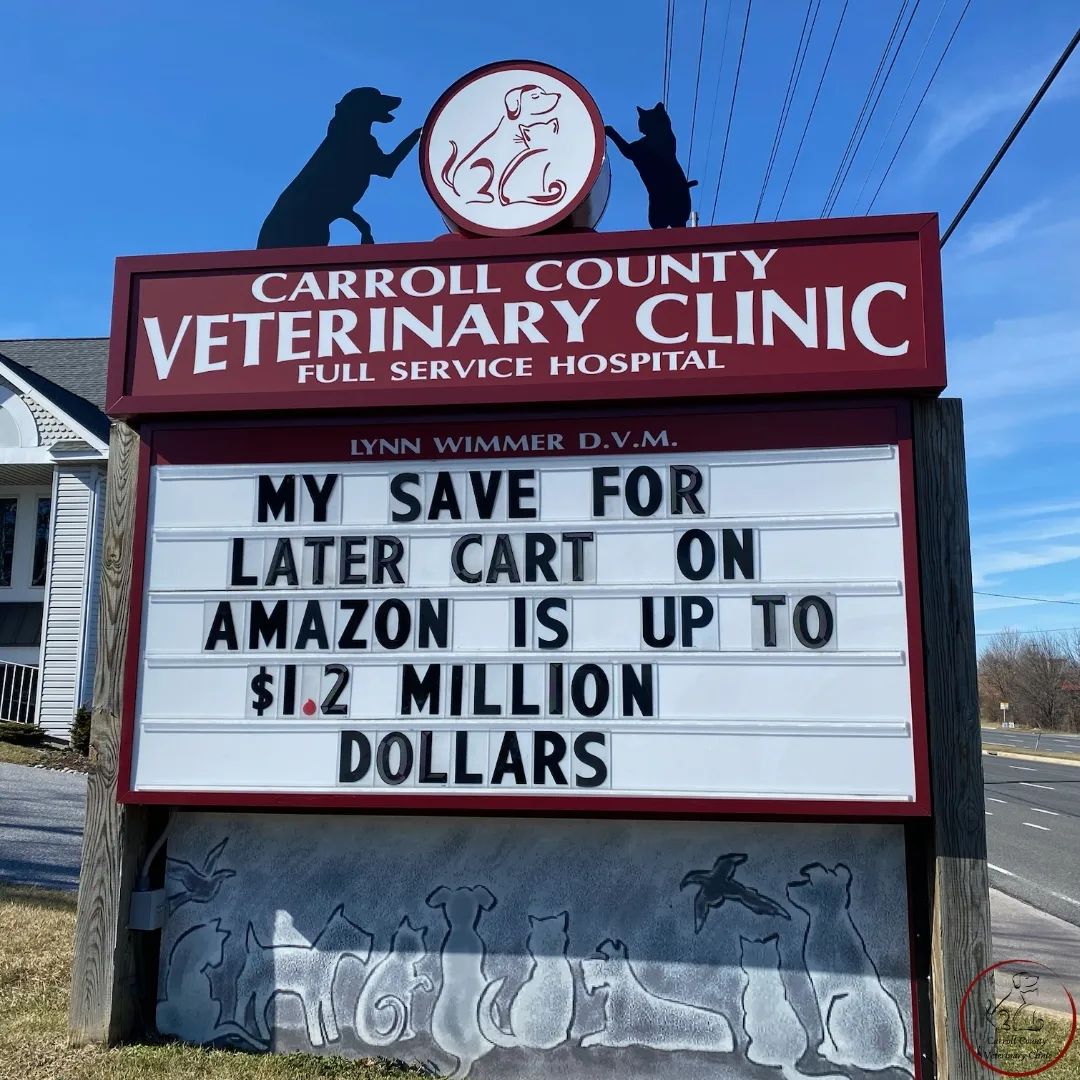 50 Funniest Roadside Signs from This Vet Clinic's Instagram: A Prescription for Smiles 28 Save for later cart - Vet Clinic