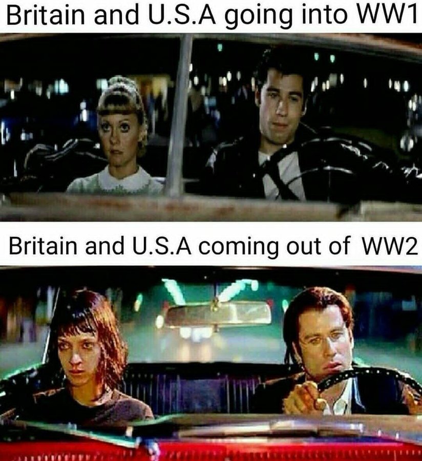 35 History Memes That Transform History into Hilarity 16 USA & Britain going in WWI - History Memes