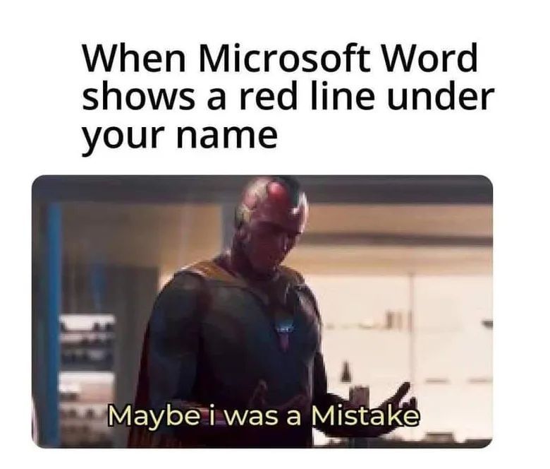 When Microsoft Shows Red Line Under Your Name