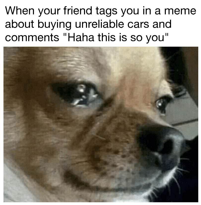When your friend tags you