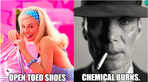 Barbie vs oppenheimer Lab Safety Memes