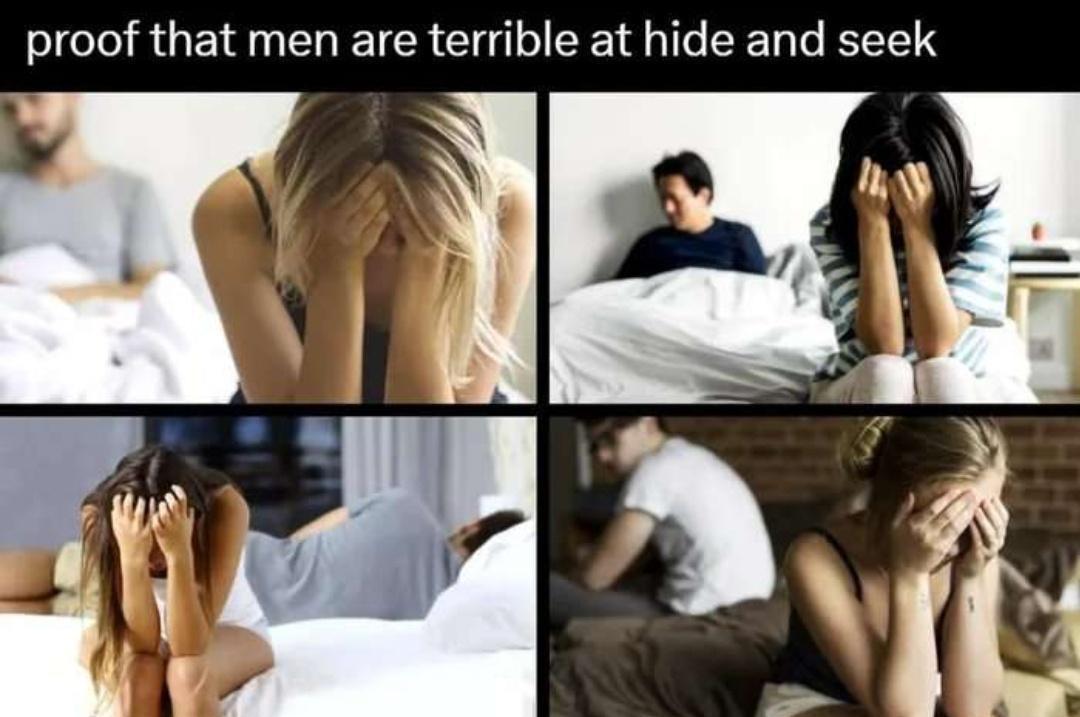 20 Outrageously Funny Memes for a Good Time 9 men are terrible at hide and seek - Outrageously Funny Memes