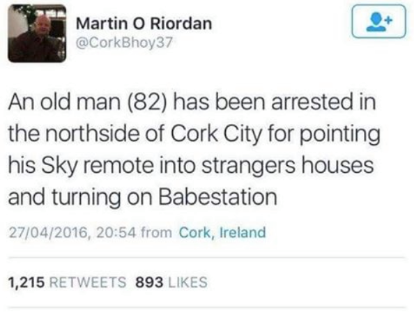 An old man has been arrested - Sophomoric Humor