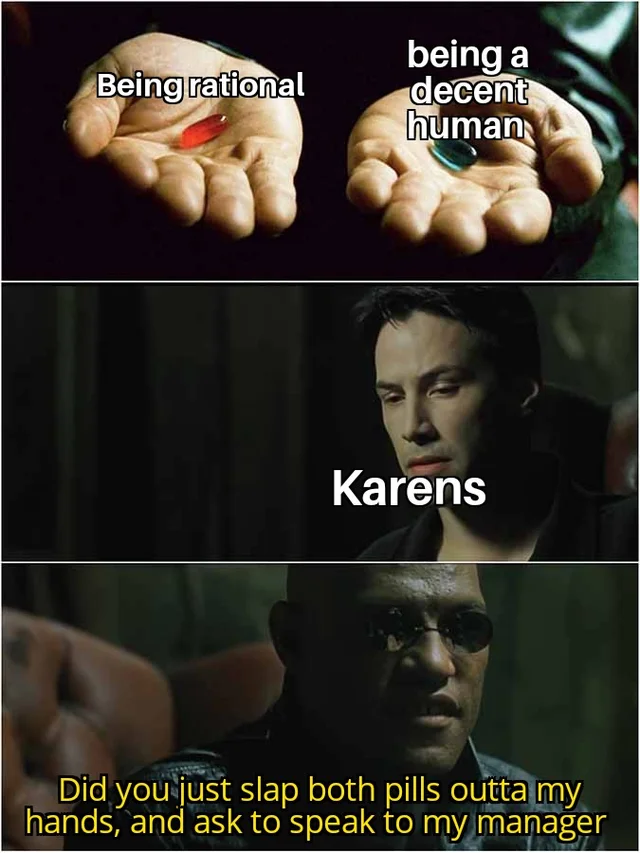 I'd Like To Speak To The Manager? 25 Funny Karen Memes 20 Did you slap both the pills - karen memes