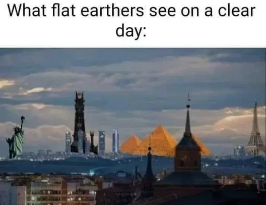 30 Flat Earthers Memes: Laughing All the Way to the Edge 19 What flat earthers see on a clear day