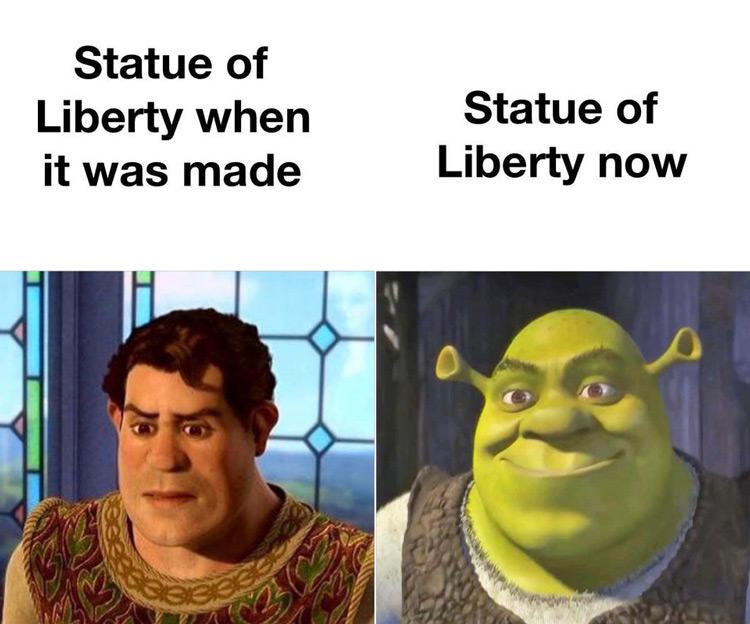 shrek memes statue