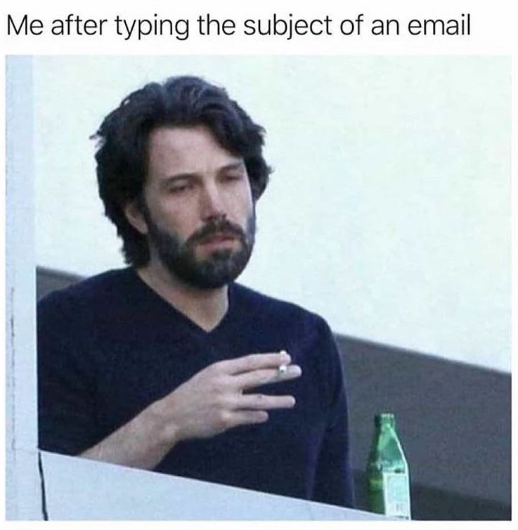 After typing the subject of an email