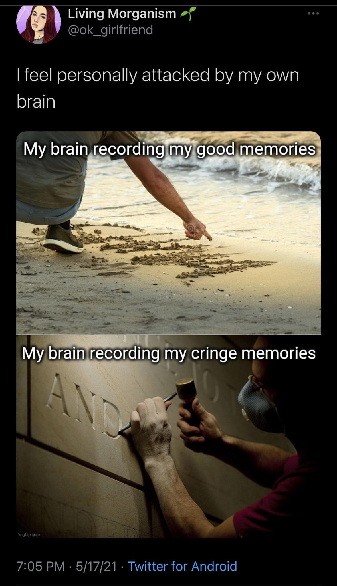 22 Unforeseen Humorous Gems 12 My brain recording my good memories