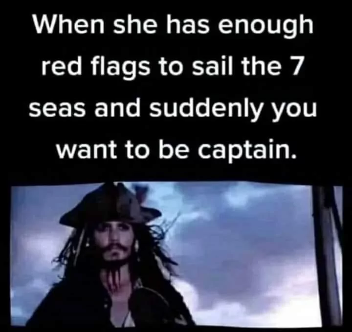 30 Red Flags Memes That Prove Love Isn't Always 'Rosy' 15 Suddenly you want to be captain - Red Flags Memes