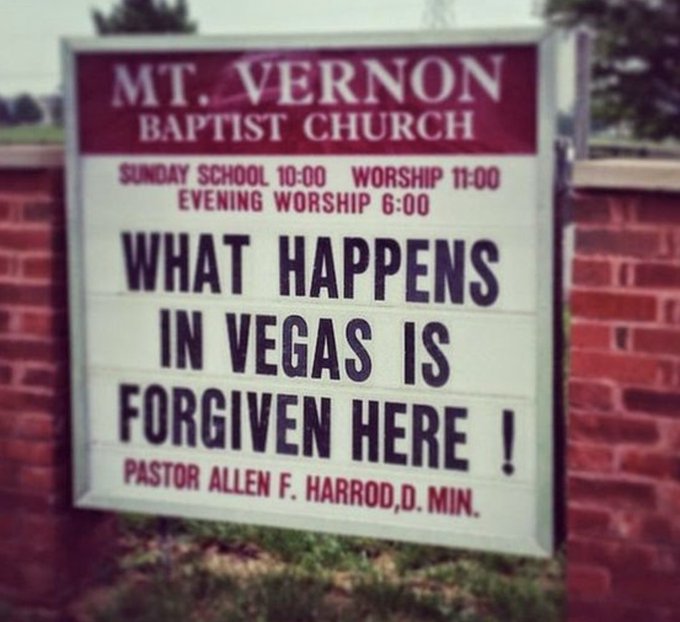 25 Church Signs that Deliver Heavenly Humor 18 WHat happens in vegas