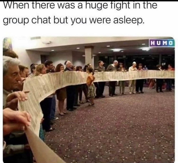 25 Jovial Group Chat Memes for a Burst of Positivity and Chat Cheers 6 group chat memes were asleep