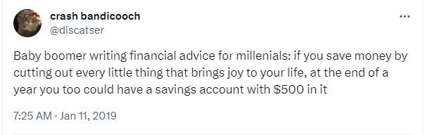 20 Funny Tweets About Boomers That Are Painfully Accurate 7 Boomers writing financial advice - Funny Tweets About Boomers