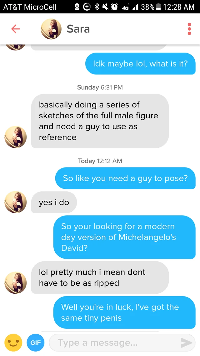 20 Funny Tinder Chats: Swipe Right for a Dose of Hilarity 7 Doing a seres of sketches - Tinder Chats