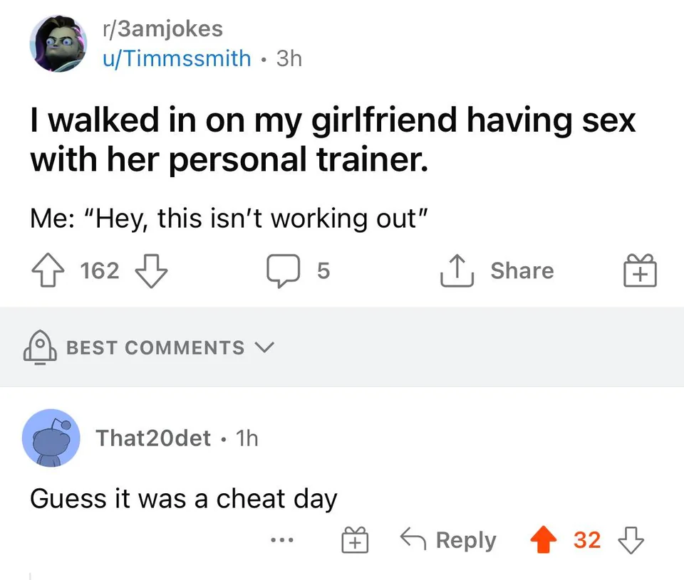 24 Instances Where Funny Comments Outshone the Posts 10 I walked in on my girlfriend - Funny Comments