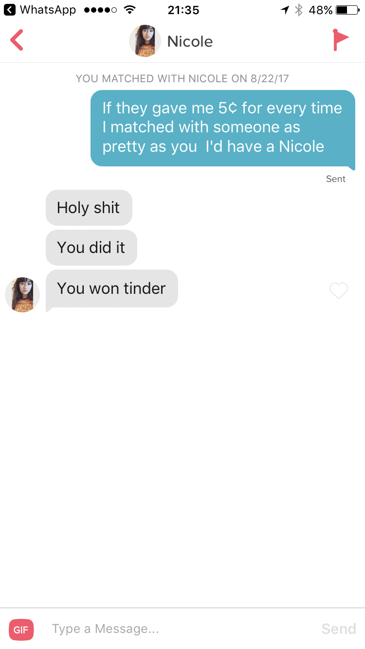 15 Tinder Chat Up Lines That Will Leave You Speechless 9 If they gave me 5c - Tinder Chat Up Lines