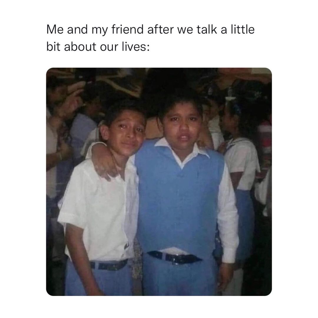 28 Relatable Funny Memes About Life That Capture the Hilarity of Existence 7 Me and my friend - Relatable Funny Memes About Life