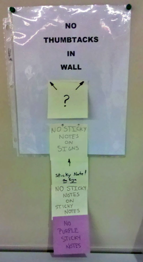 29 Passive Aggressive Office Notes That Are Hilariously Brutal 15 No sticky notes - Passive Aggressive Office Notes
