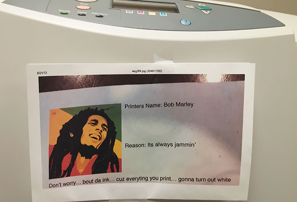 29 Passive Aggressive Office Notes That Are Hilariously Brutal 23 Printers name - Passive Aggressive Office Notes