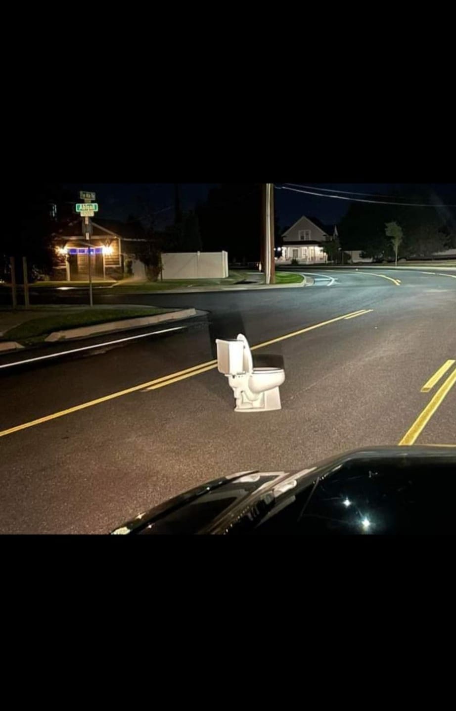 30 Funniest "Things In Places Where It Shouldn't Be" Memes 30 Toilet on road