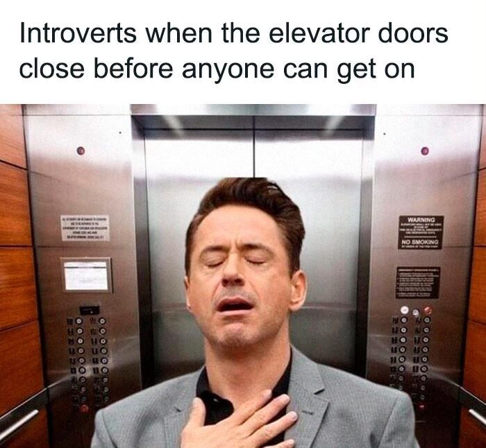 22 Memes for Introverts Celebrating Solitude 21 Elevator door