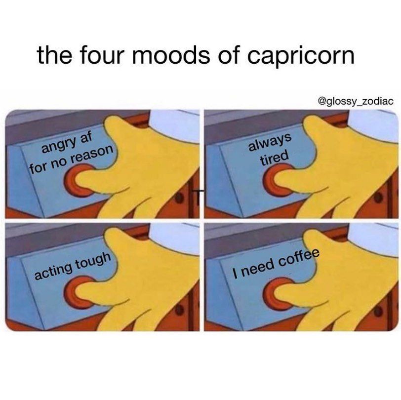 20 Capricorn Memes Celebrating the G.O.A.T. Personality 6 capricorn memes the four moods