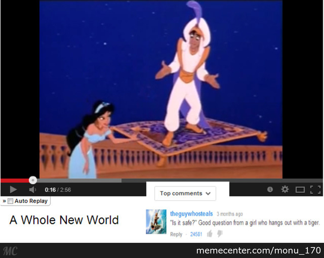 23 Funny YouTube Comments That Made Us Spit Out Our Coffee 1 A whole new world - Funny YouTube Comments