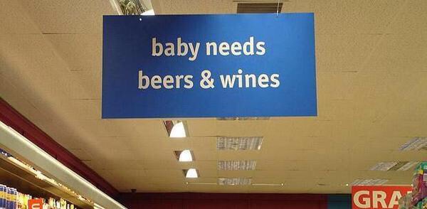 25 Advertising Placement Fails: The Art of Placing Ads in All the Wrong Spaces 1 Baby needs beer and wine - Advertising Placement Fails