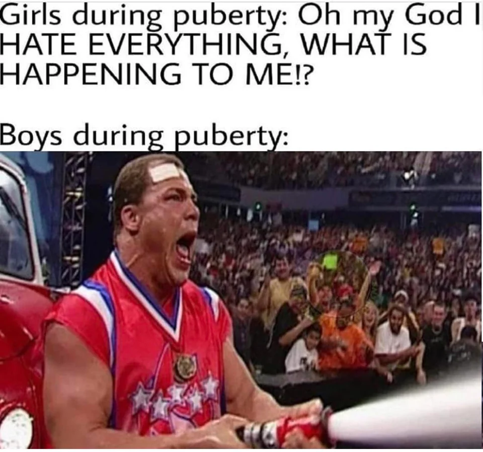 15 Kurt Angle Memes That Will Make You Tap Out… with Laughter! 3 Girls during puberty - Kurt Angle Memes