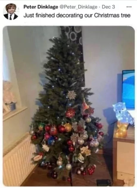 15 Funny Christmas Trees to Light Up Your Holidays 6 Just finished decoration our christmas tree - Funny Christmas Trees
