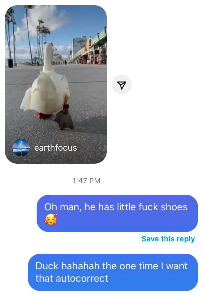 23 Autocorrect Fails That Turned Innocent Texts Into Comedy Gold 23 Little duck shoes