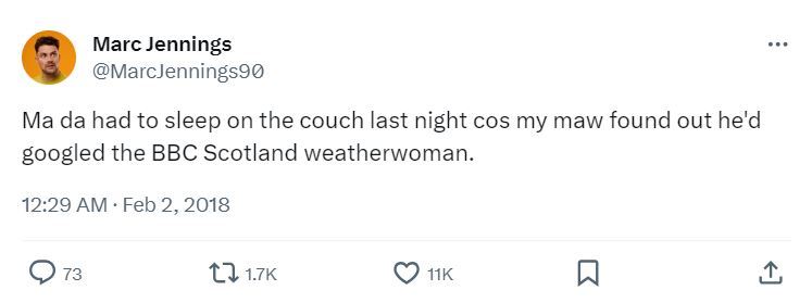 35 Times Scottish Twitter Had Us Wheezing Like Bagpipes on Laughing Gas 15 My da had to sleep on couch - Scottish Twitter